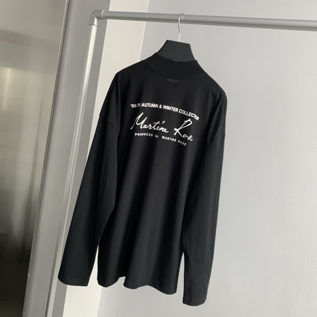 新作到着!!  マーティンローズ メンズスーパーコピー 純綿 トップス 長袖 tシャツ シンプル ハイネック カシュクール 2色可選_8