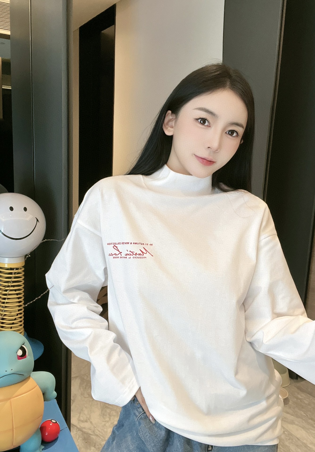 新作到着!!  マーティンローズ メンズスーパーコピー 純綿 トップス 長袖 tシャツ シンプル ハイネック カシュクール 2色可選_12
