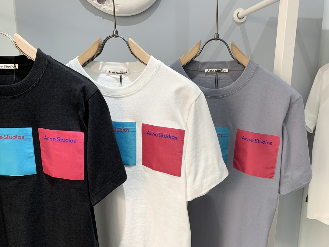 アクネストゥディオズ tシャツ レディーススーパーコピー トップス 純綿 柔らかい 丸首 人気品 3色可選 グレイ_8