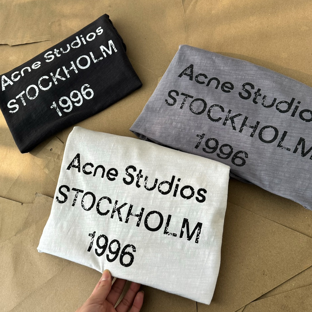品質保証豊富なオ アクネストゥディオズ tシャツ コーデ偽物 トップス 純綿 柔らかい プリント 夏服 人気新作 3色可選_5