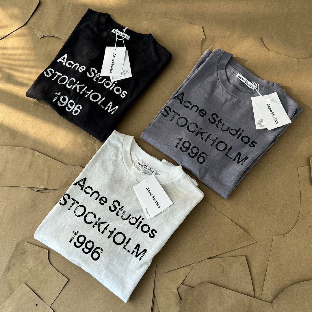 品質保証豊富なオ アクネストゥディオズ tシャツ コーデ偽物 トップス 純綿 柔らかい プリント 夏服 人気新作 3色可選_6