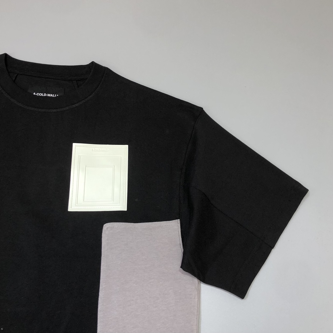 ア・コールドウォールtシャツｎ級品 純綿 トップス ゆったり 半袖 スプライス服 芸術感 柔らかい ブラック_6
