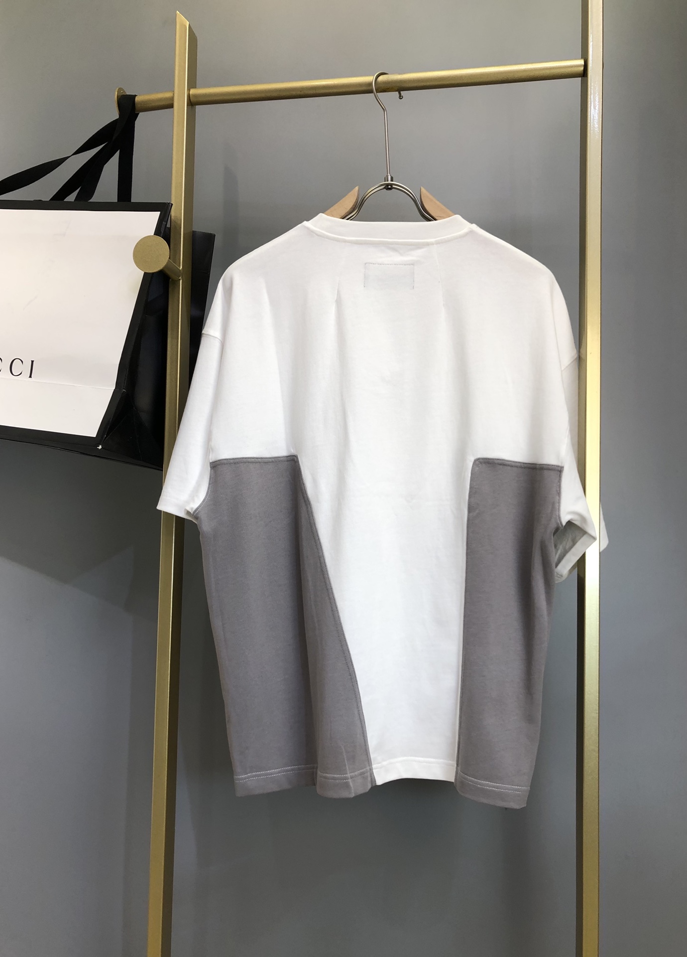 ACOLDWALL ホットウォール コールドウォール偽物 純綿 トップス ゆったり 半袖 スプライス服 芸術感 柔らかい ホワイト_2