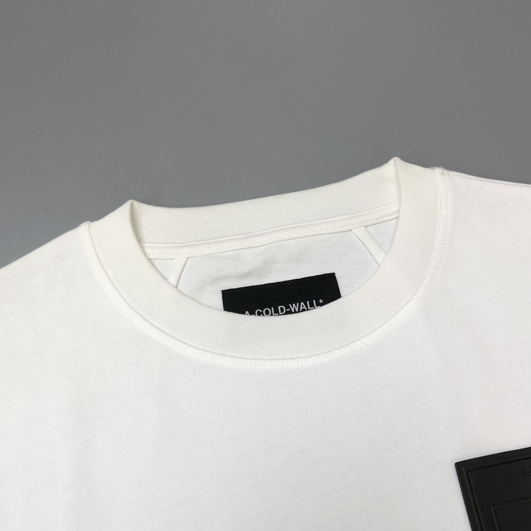 ACOLDWALL ホットウォール コールドウォール偽物 純綿 トップス ゆったり 半袖 スプライス服 芸術感 柔らかい ホワイト_4