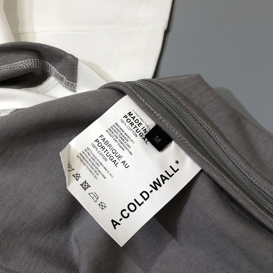 ACOLDWALL ホットウォール コールドウォール偽物 純綿 トップス ゆったり 半袖 スプライス服 芸術感 柔らかい ホワイト_8