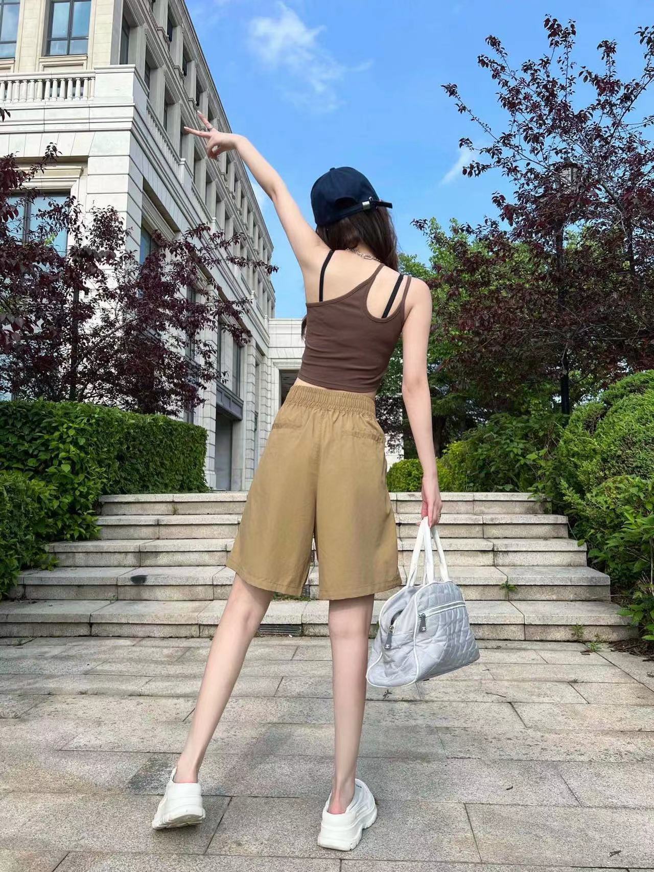 ACOLDWALL アコールドウォールとは激安通販 プリント 防水 カジュアルパンツ 夏服 爽やか ブラウン_5
