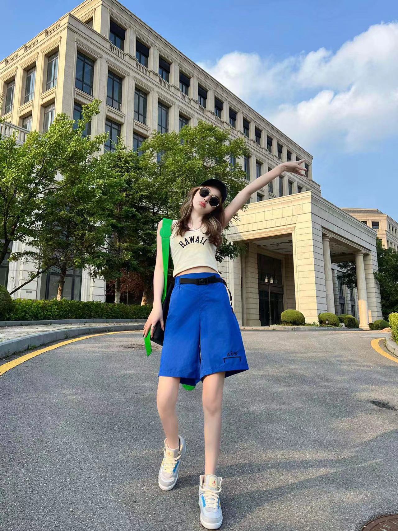 ACOLDWALL アコールドウォールパンツ偽物 プリント 防水 カジュアルパンツ 夏服 爽やか ブルー_1