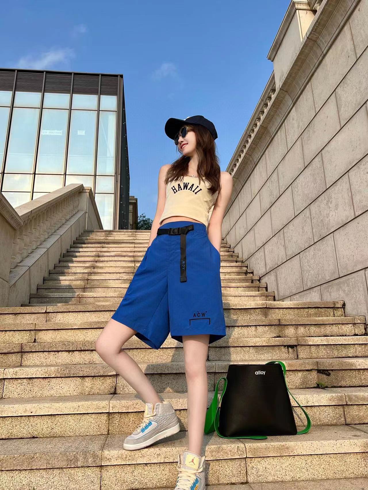 ACOLDWALL アコールドウォールパンツ偽物 プリント 防水 カジュアルパンツ 夏服 爽やか ブルー_2