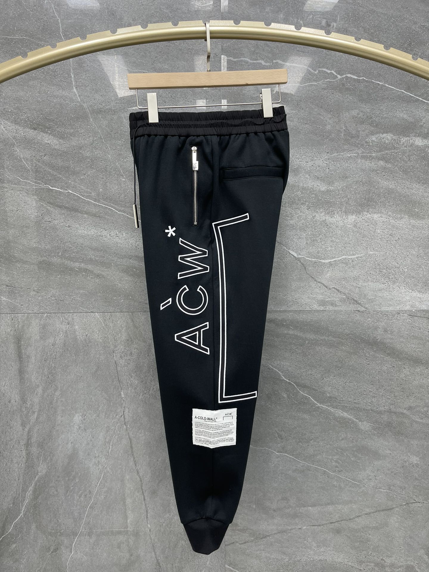 ACOLDWALLお得100%新品 アコールドウォール 店舗コピー 純綿 カジュアルパンツ 人気ズボン 男女兼用 刺繍ロゴ ブラック_3