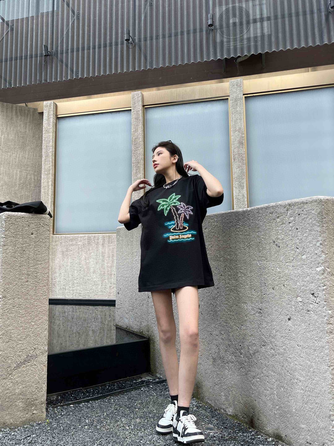 夏新作‼パームエンジェルス tシャツ コーデｎ級品 純綿 カラフルのココヤシプリント 短袖 シンプル 大人気 ブラック_2