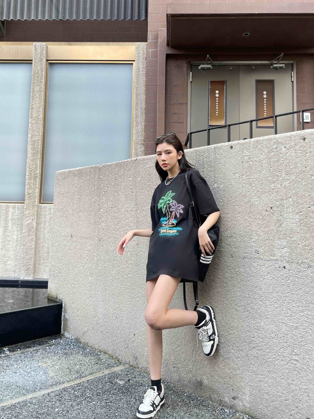 夏新作‼パームエンジェルス tシャツ コーデｎ級品 純綿 カラフルのココヤシプリント 短袖 シンプル 大人気 ブラック_3