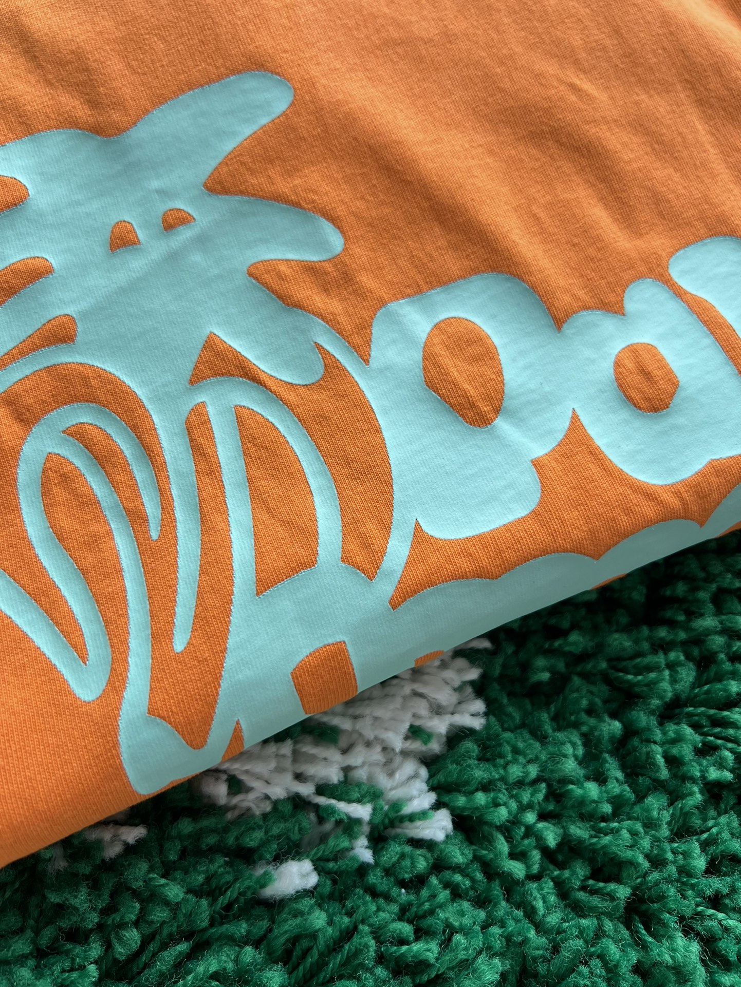 人気定番可愛い パームエンジェルス tシャツ サイズ感コピー 純綿 ファッション 半袖 ココナツプリント 柔らかい オレンジ_7