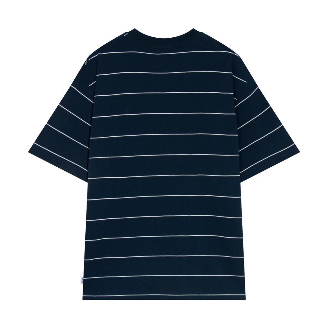 ノーティカtシャツ激安通販 人気定番 トップス ゆーたり 縞 ロゴプリント 爽やか 夏服 柔らかい 半袖 ブラック_2
