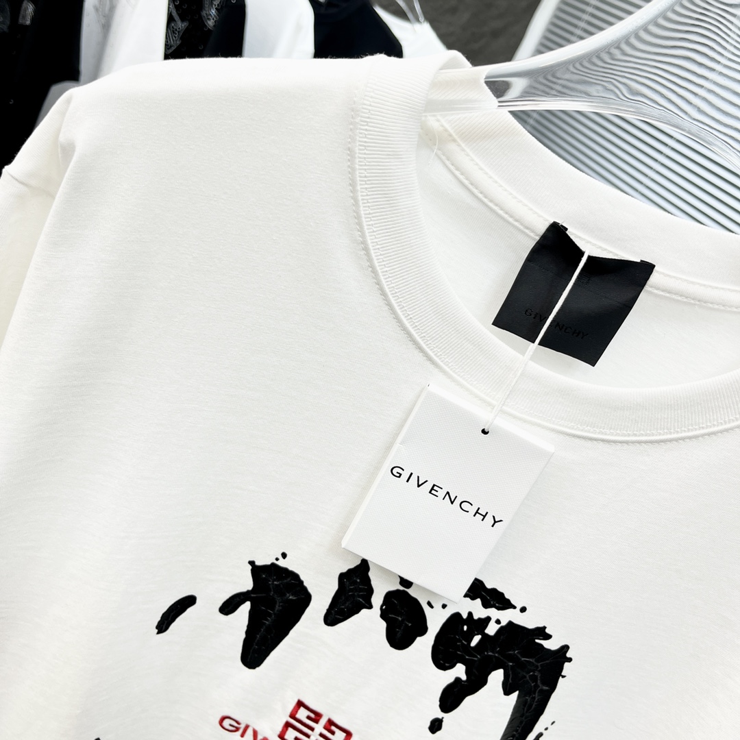 抜群の吸汗性 ジバンシィ トップス激安通販 純綿 トップス Tシャツ 半袖 プリント シンプル 人気新作 ファッション 2色可選 ホワイト_4