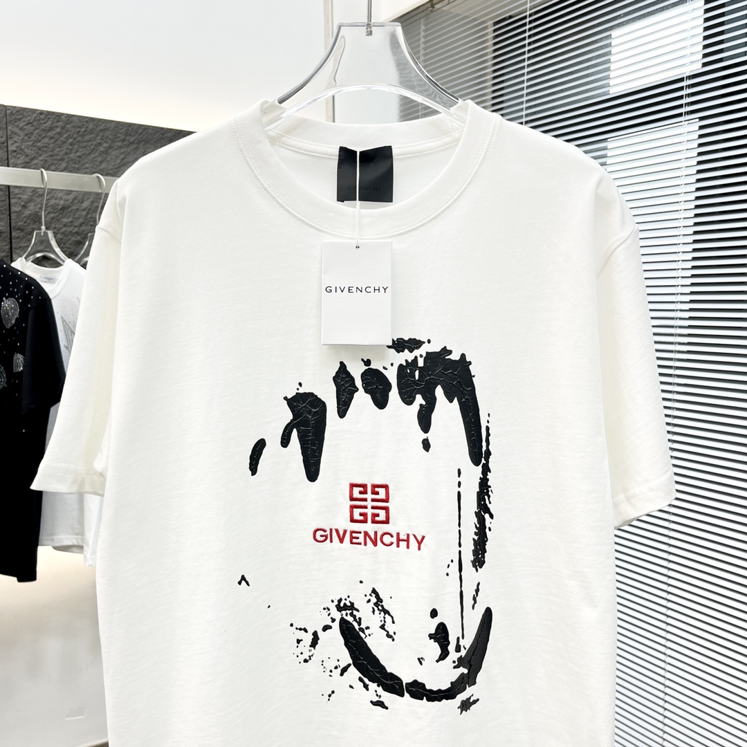 抜群の吸汗性 ジバンシィ トップス激安通販 純綿 トップス Tシャツ 半袖 プリント シンプル 人気新作 ファッション 2色可選 ホワイト_7