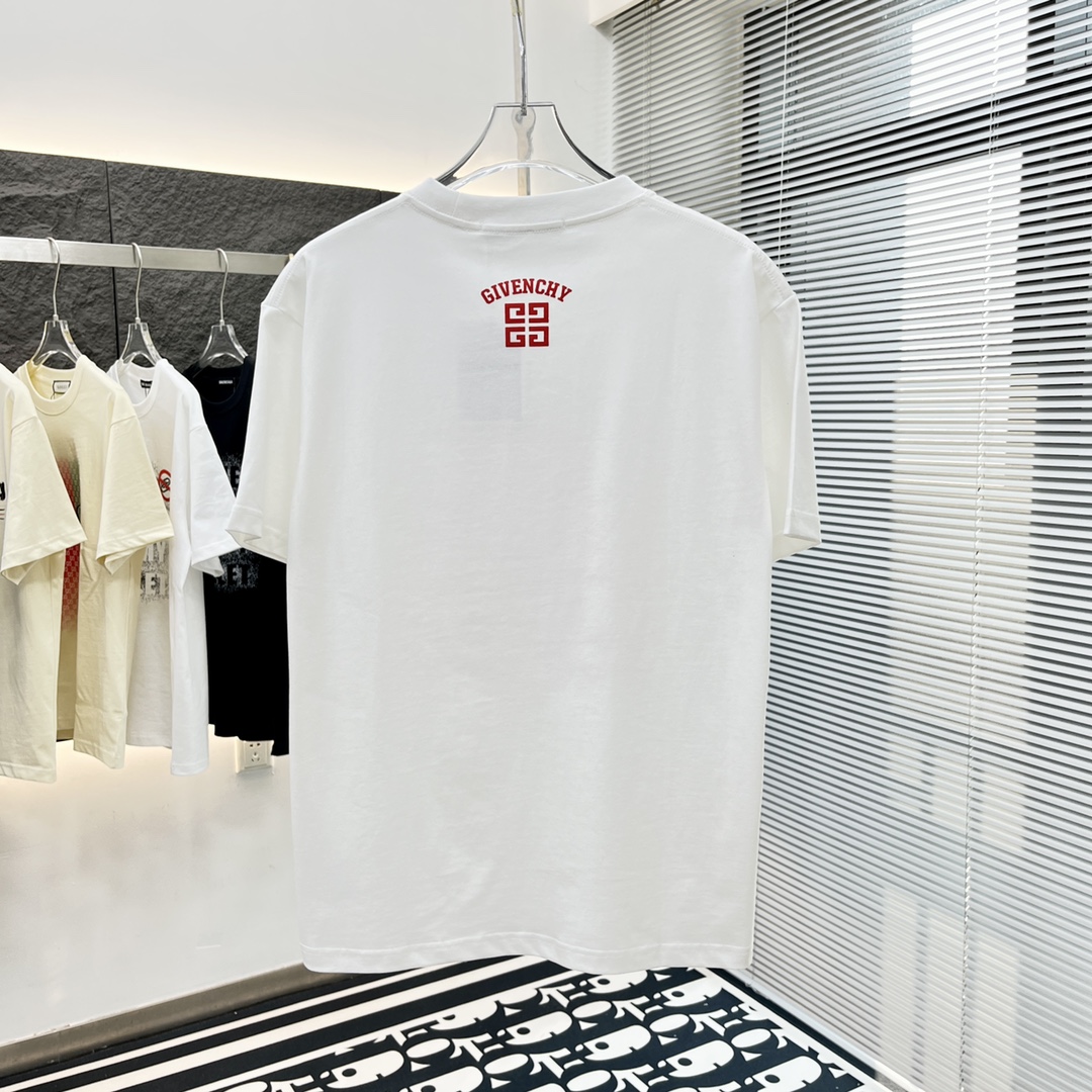 爆買い大得価 ジバンシィとはスーパーコピー 純綿 トップス Tシャツ 半袖 ファッション プリント シンプル 人気品 2色可選 ホワイト_4