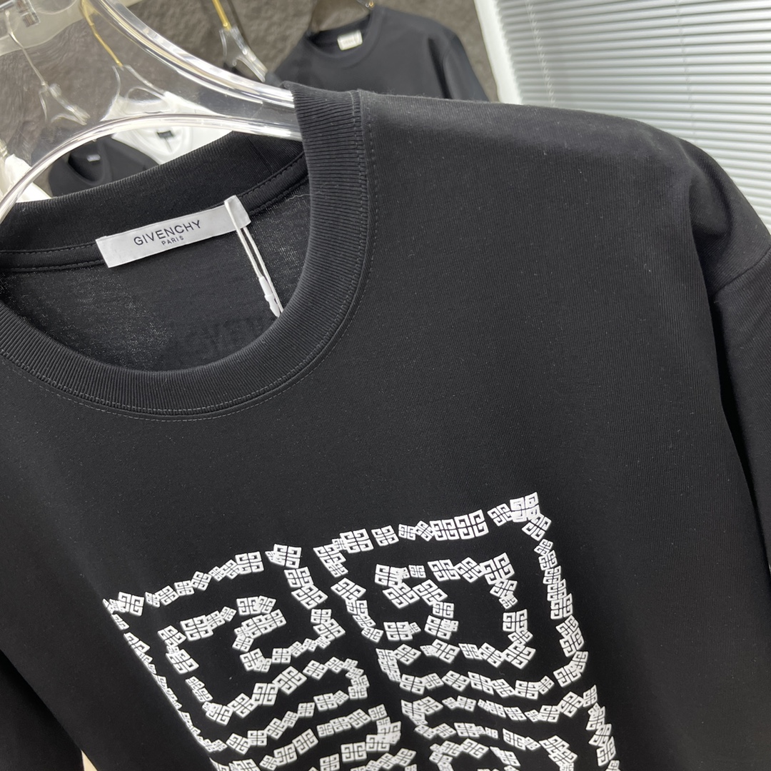 爆買い大得価 ジバンシィ ロンtコピー 純綿 トップス Tシャツ 半袖 ファッション プリント シンプル 人気品 2色可選 ブラック_2