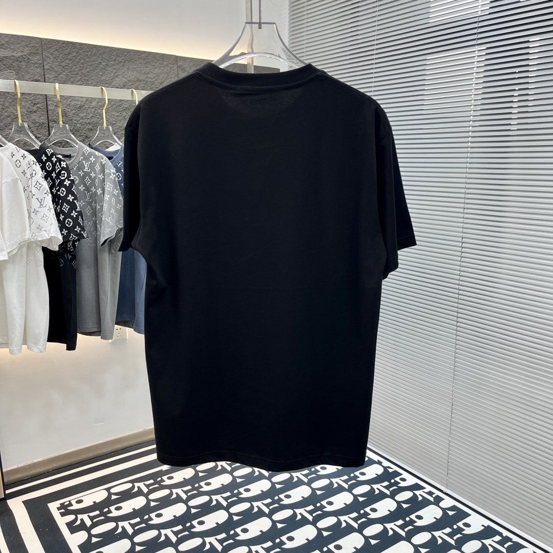 ジバンシィ ロゴｎ級品 純綿 トップス 短袖Tシャツ ファッション 青いロゴプリント シンプル 激安品 ブラック_5