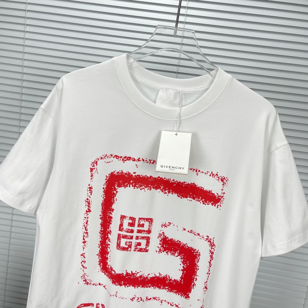 【 限定品】ジバンシィtシャツ偽物  純綿 トップス Tシャツ 短袖 プリント プリント カップル 男女兼用 2色可選 ホワイト_3