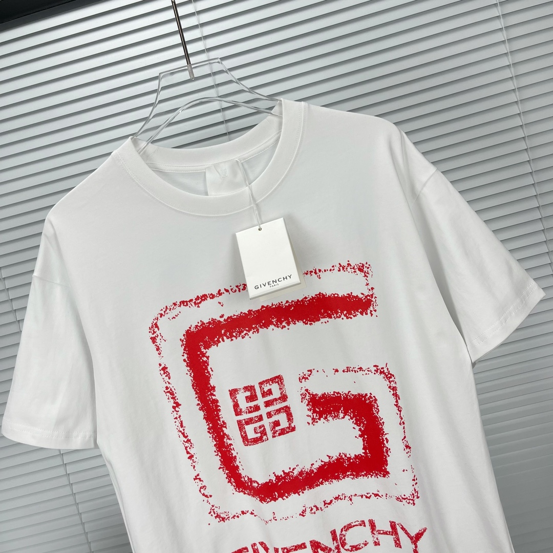 【 限定品】ジバンシィtシャツ偽物  純綿 トップス Tシャツ 短袖 プリント プリント カップル 男女兼用 2色可選 ホワイト_4