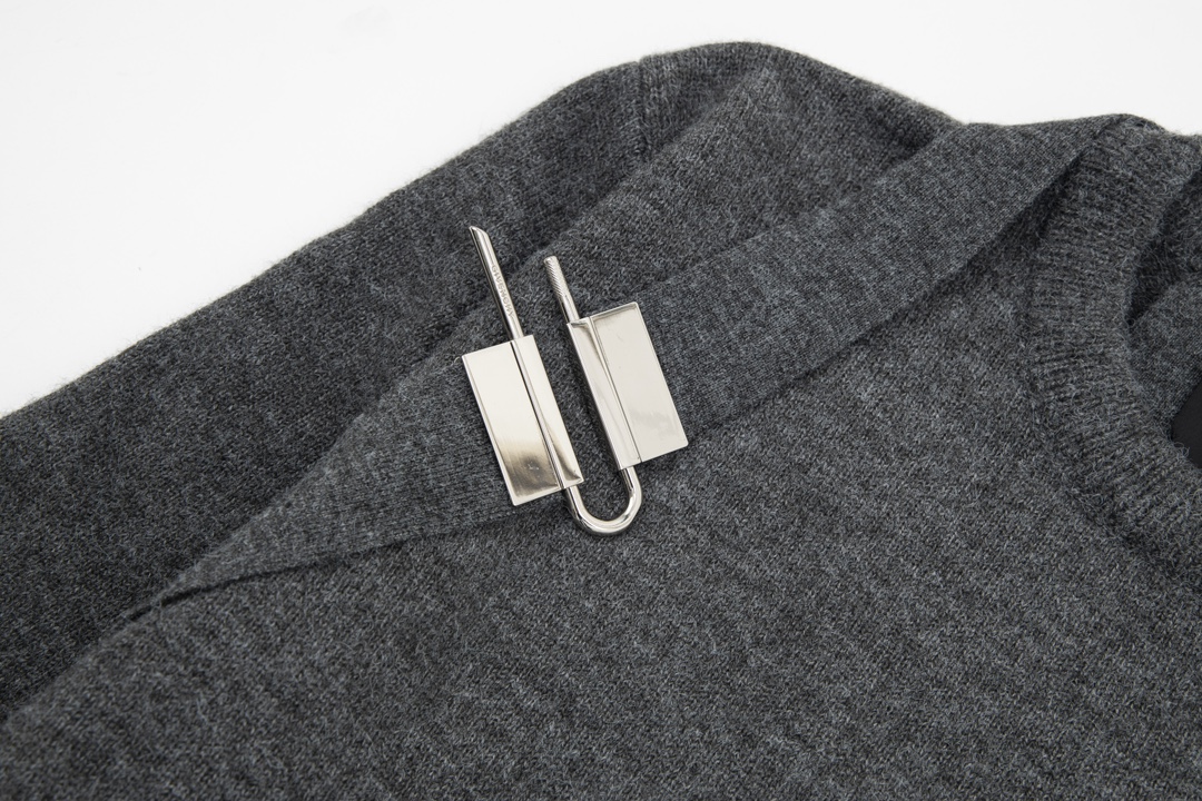 爆買い大得価 ジバンシィ ルックコピー 暖かい ウール 冬服 厚い セーター ニットトップス シンプル 人気定番 グレイ_4