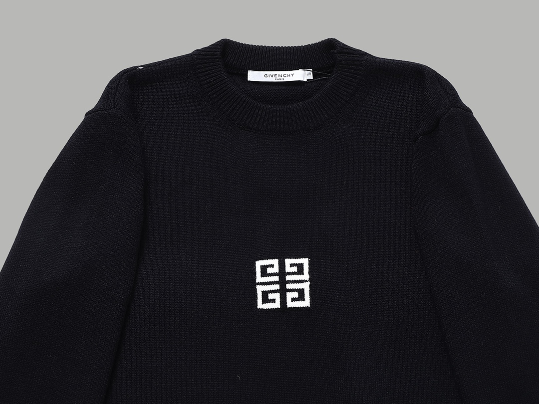 冬服 ジバンシィ ニットスーパーコピー 暖かい ウール 厚いトップス セーター シンプル ファッション 大人気 ブラック_7