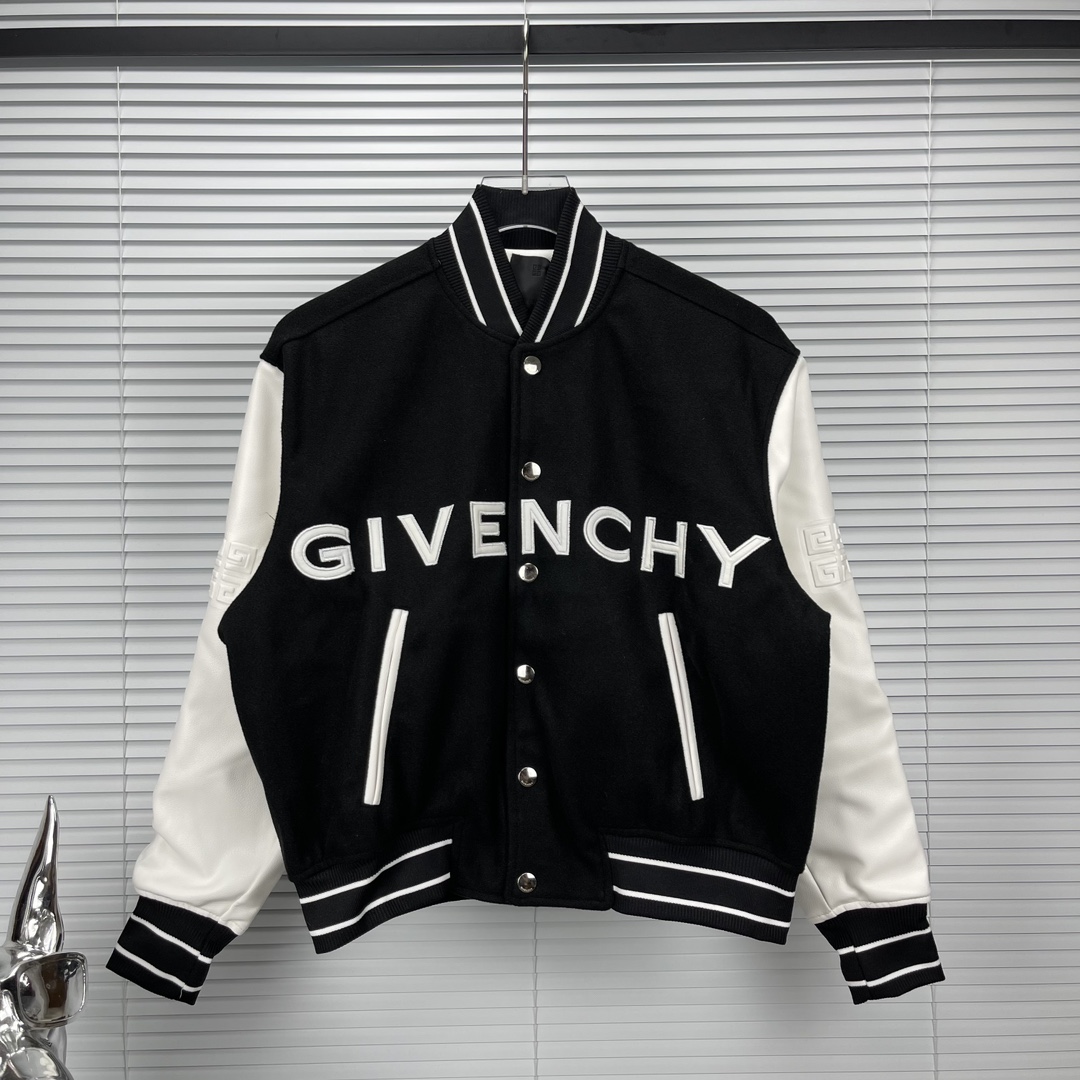 ジバンシィ コートスーパーコピー 暖かいトップス 野球服 ジャケット 厚い ロゴプリント ランニング カップル 2色可選 ブラック_1