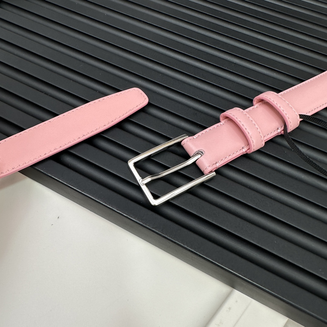 セリーヌ リボンベルト偽物 牛革 パンチング レディース 仕事用 レザー レディース ビジネス シルバーバックル ピンク_7
