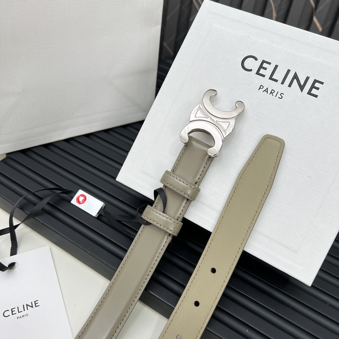 セリーヌ リングベルトコピー 牛革 パンチング レディース プレゼント レザー レディース ビジネス シルバーバックル グレイ_5