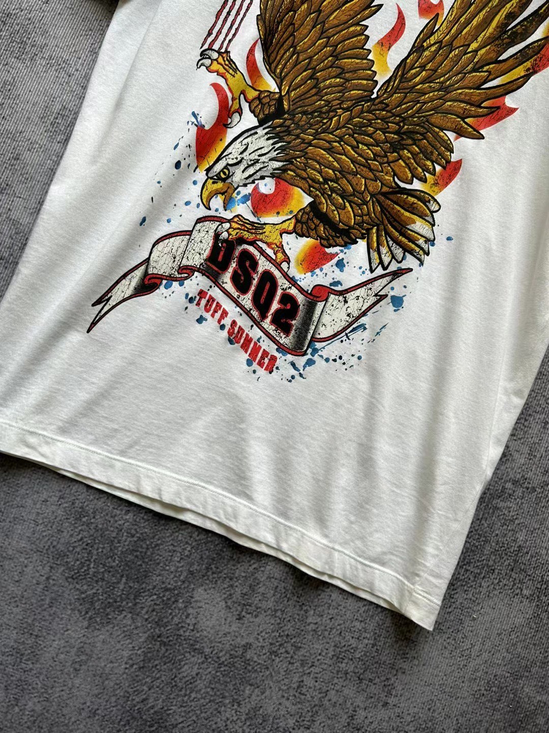 人気新作 ディースク t シャツｎ級品 ド 公式コピー シンプル 純綿 通気性いい ロゴプリント タカ刺繍 半袖 ホワイト_3