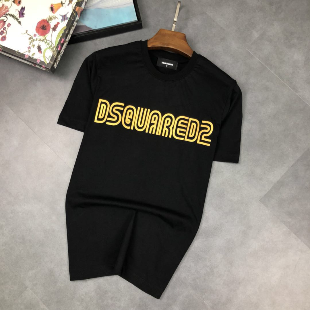 お買い得豊富な ディー スクエアー ド メンズ偽物 ド 公式コピー シンプル Tシャツ トップス 純綿 品質保証 短袖 2色可選_2