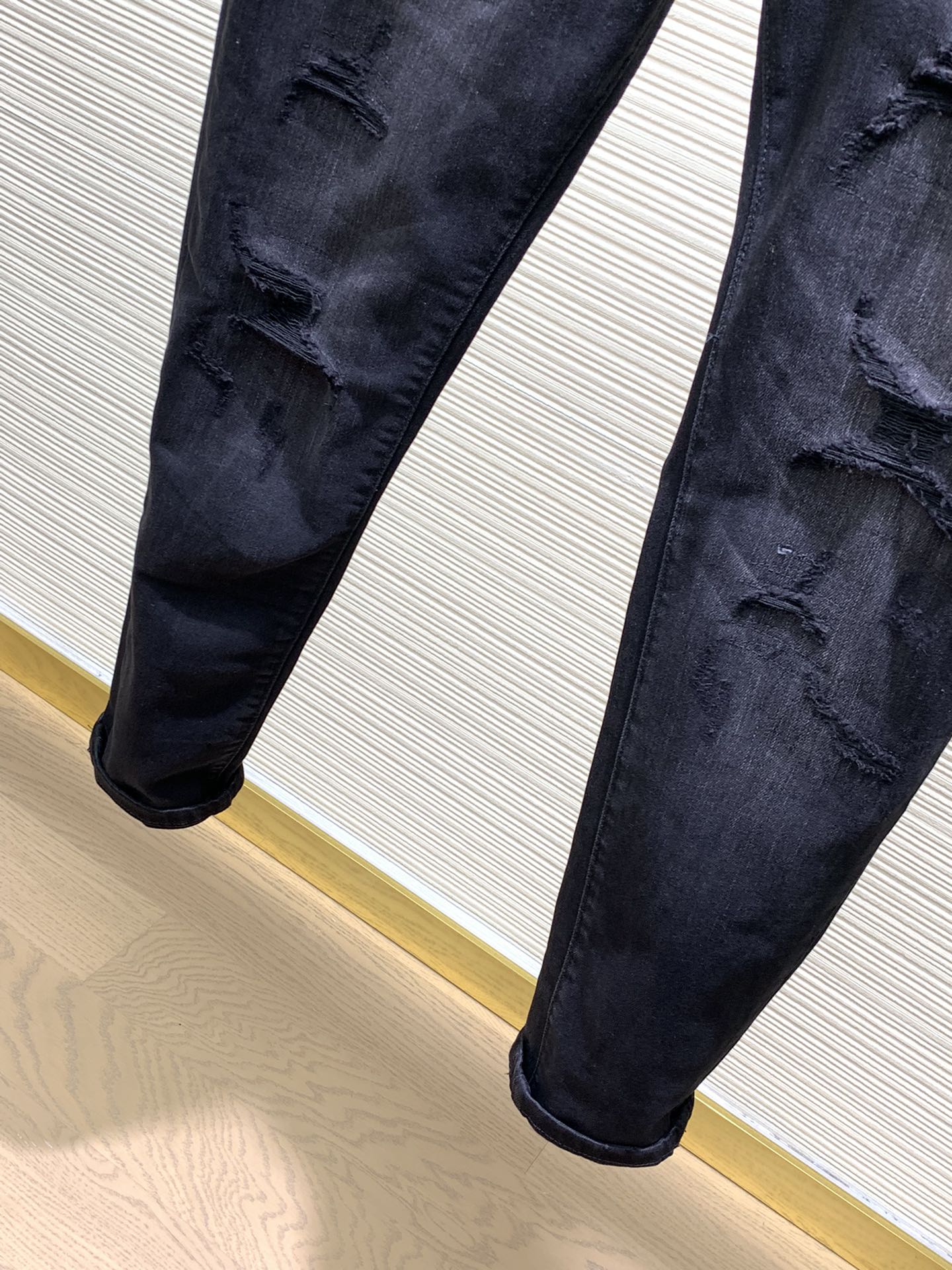 新商品! ディースクエアードハーフパンツｎ級品 ド ジンーズ デニム ズボン 美脚 柔らかい シンプル カジュアルパンツ ロゴ刺繍 ブラック_7