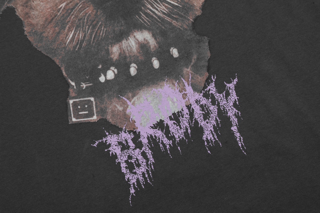 激安大特価最新作のアクネ ストゥディオズｔシャツスーパーコピー 犬の顔のプリント_6