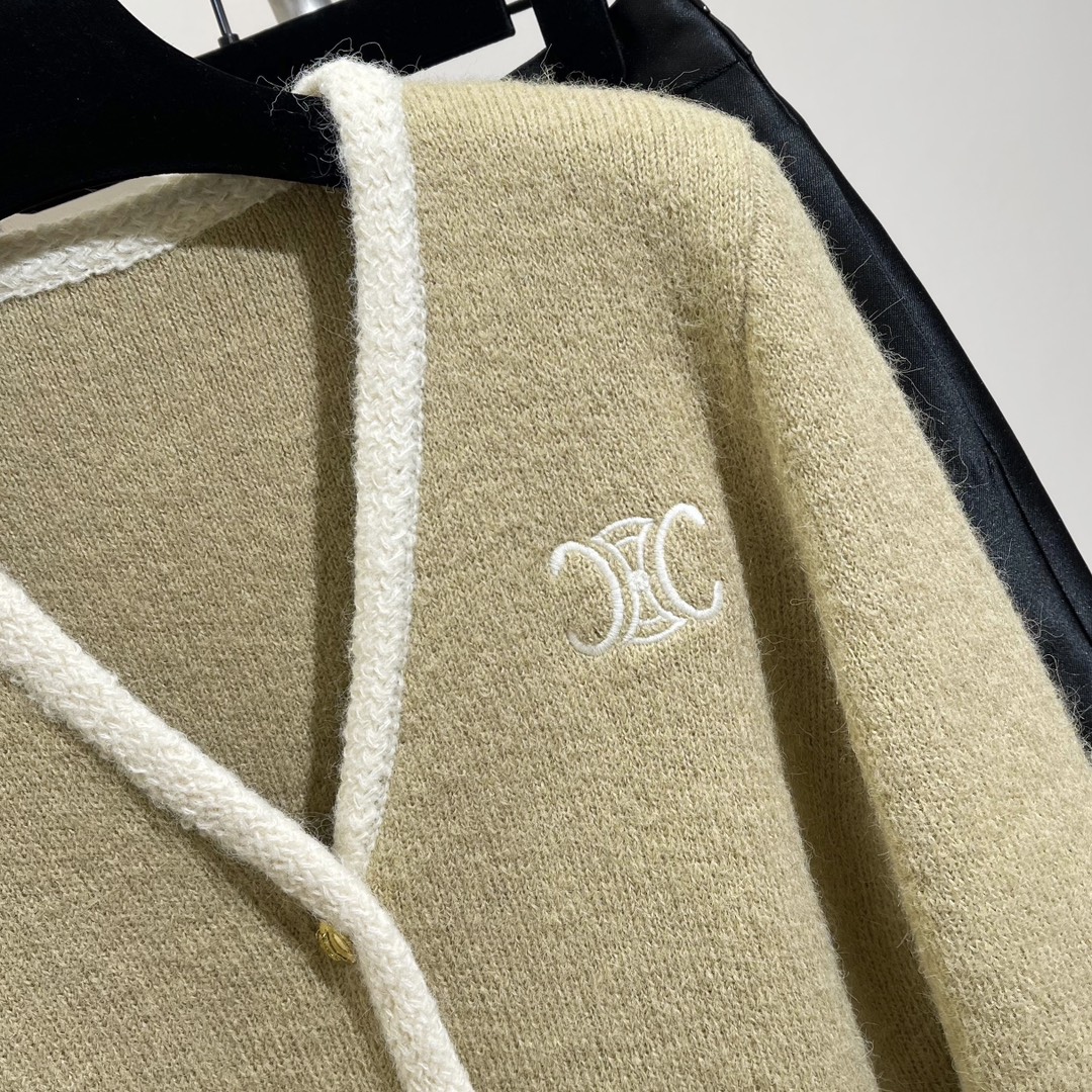 celine トレンチ コート レディース激安通販 アウター トップス 暖かい ロゴ刺繍 柔らかい フワフワ ブラウン_6