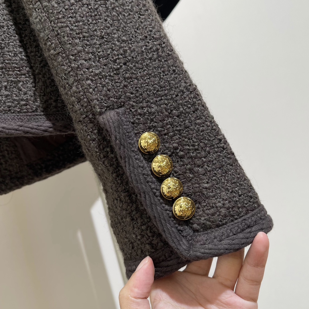 セリーヌ アウター偽物 レディース ジャケット トップス 暖かい 柔らかい 高級品 秋冬新作 ファッション グレイ_6