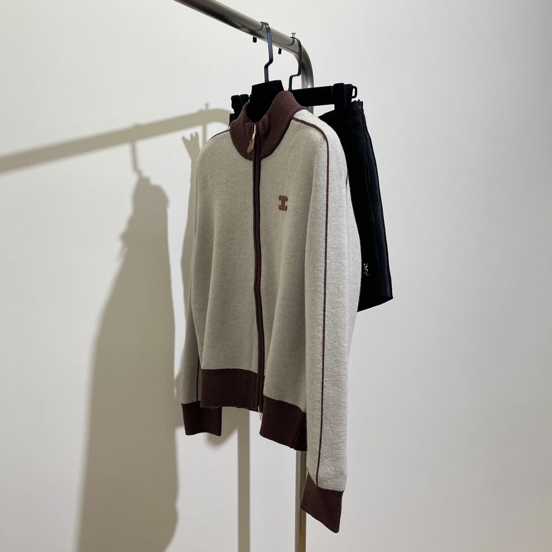 セリーヌ テーラード ジャケット メンズ激安通販 ジャケット トップス アウター ハイネック ニット セーター 柔らかい グレイ_1