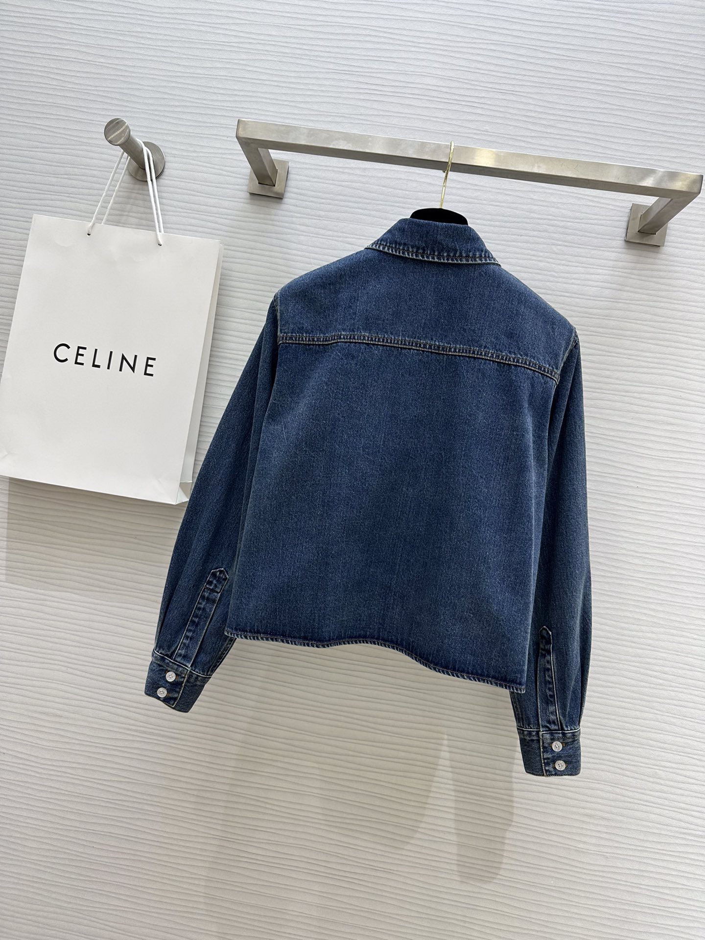 セリーヌ アウター メンズ偽物 カジュアル ロゴ刺繍 デニム トップス ジャケット ショット 襟 秋冬新作 ブルー_8