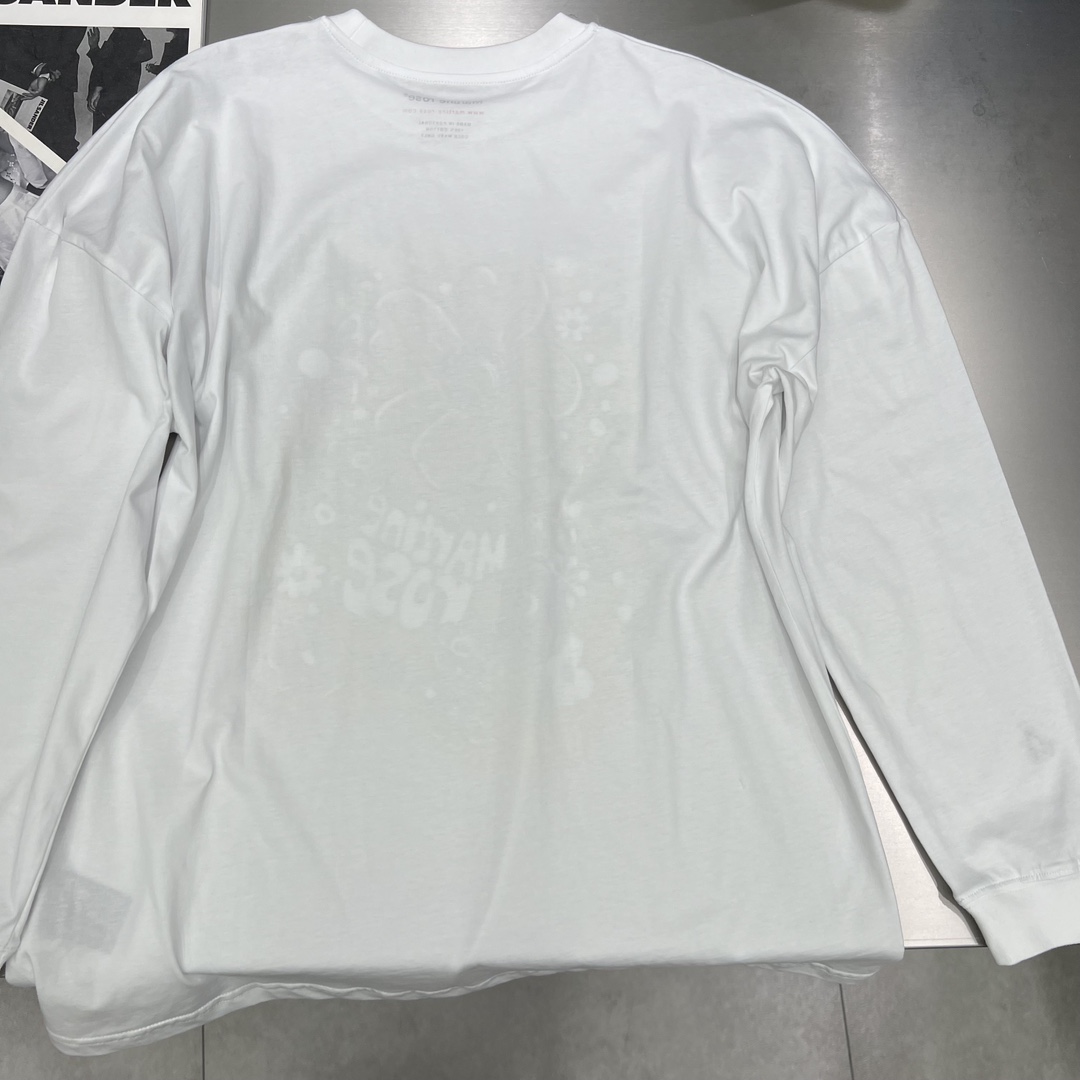 春新作 マーティンローズ サイズ感コピー 長袖 トップス Tシャツ 花プリント シンプル ファッション 人気 激安品 ホワイト_7