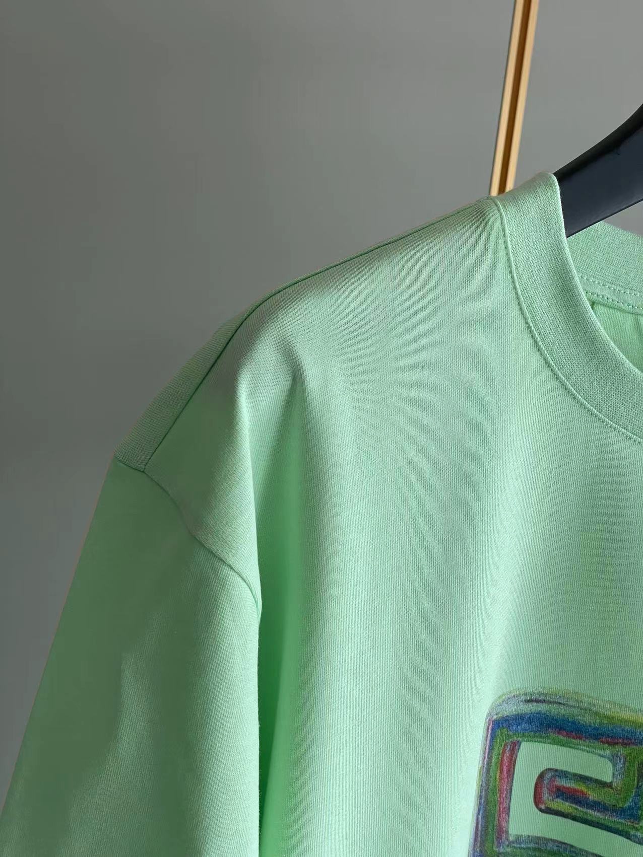 春夏人気セール安い ジバンシィ tシャツ レディース偽物トップス 純綿 短袖 ロゴプリント 柔らかい 3色可選 グリーン_3