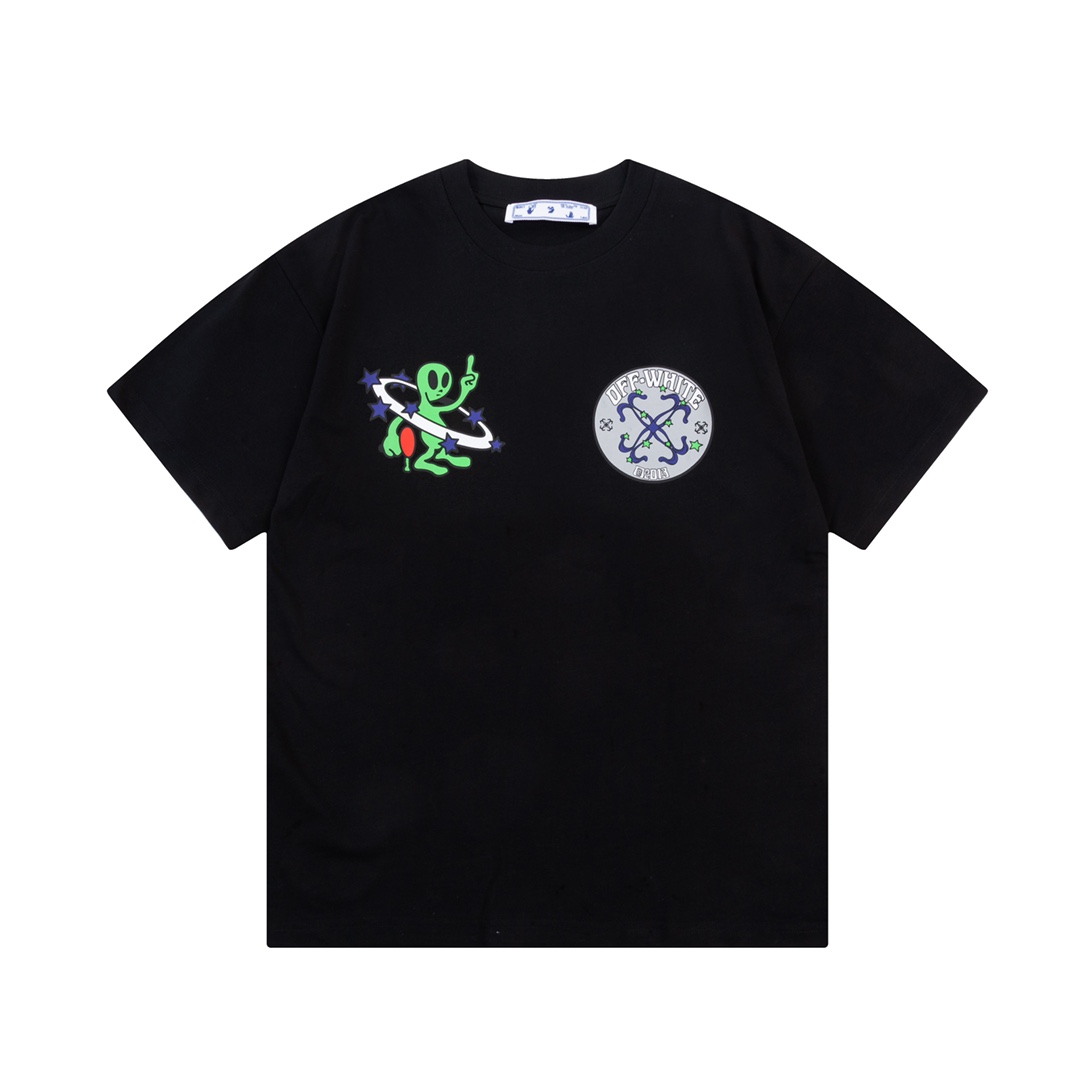 品質保証 低価オフホワイト イメージｔシャツ偽物 快適触り心地  手書き_1