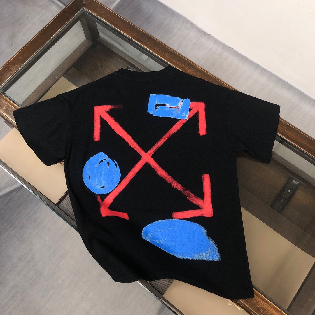 数量 限定 得価オフホワイトＴシャツn級品　ブランド　矢印の要素　デザイン_2