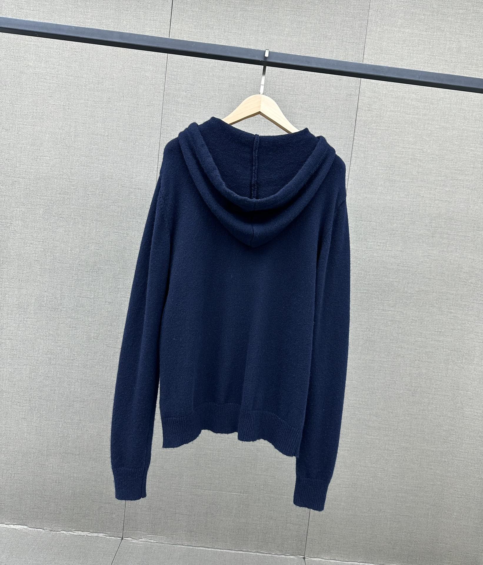 celine モヘア ニット激安通販 トップス セーター ニット 青春 暖かい フード付き カジュアル シンプル ブルー_2