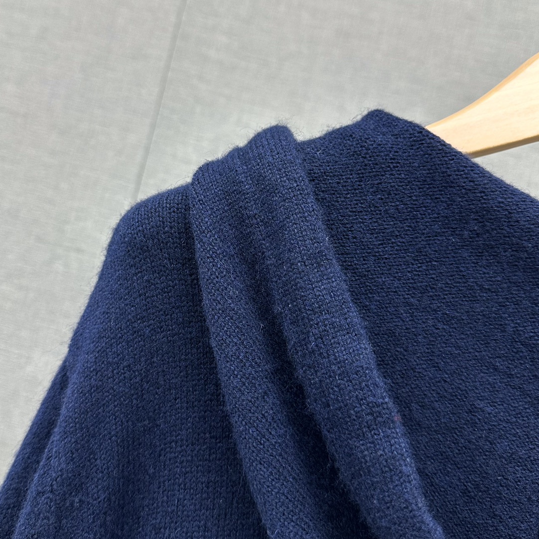 celine モヘア ニット激安通販 トップス セーター ニット 青春 暖かい フード付き カジュアル シンプル ブルー_8