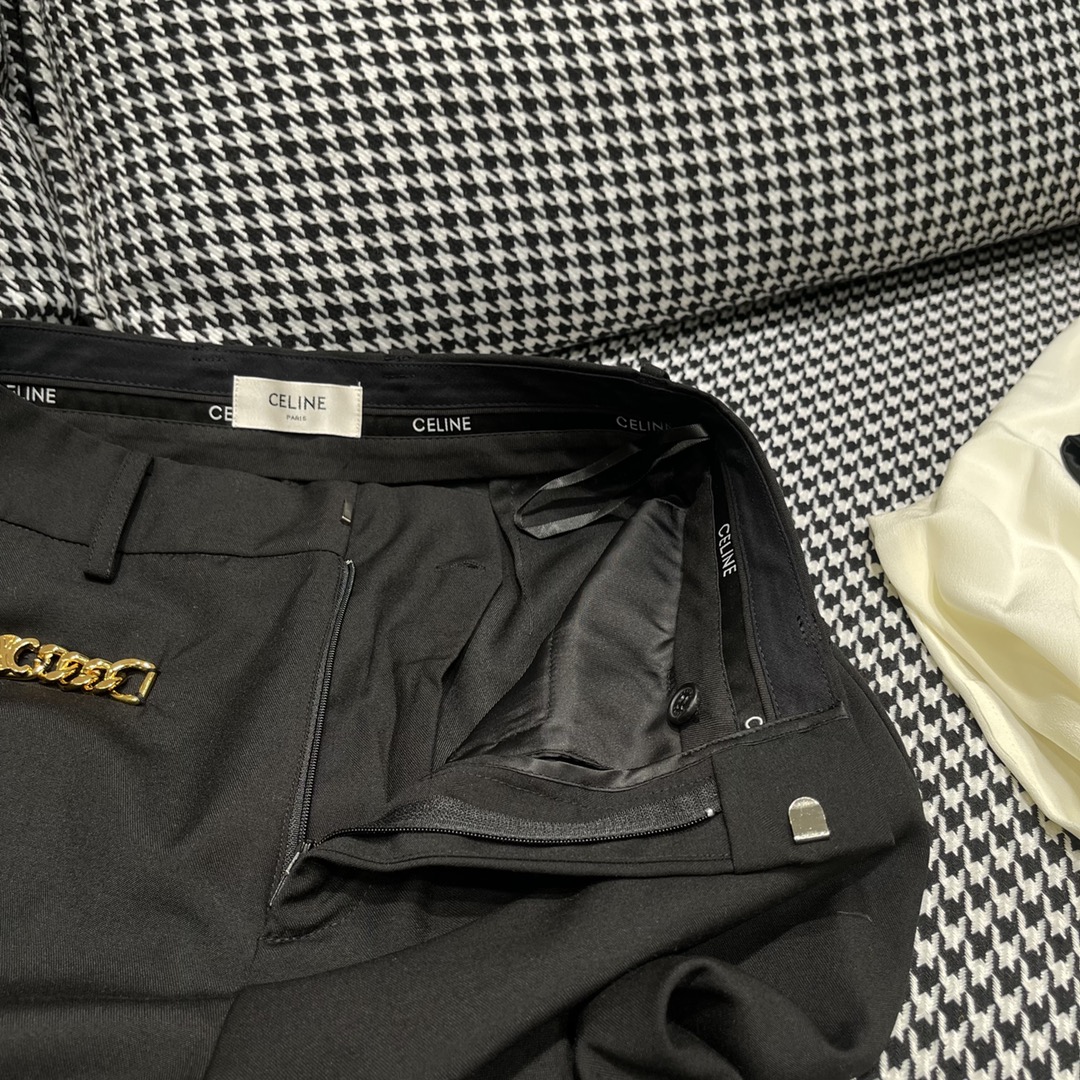 セリーヌ パンツ サイズ感偽物 ズボン 秋服 NEWデザイン スラックス 無地 流行 ファッション ブラック_6