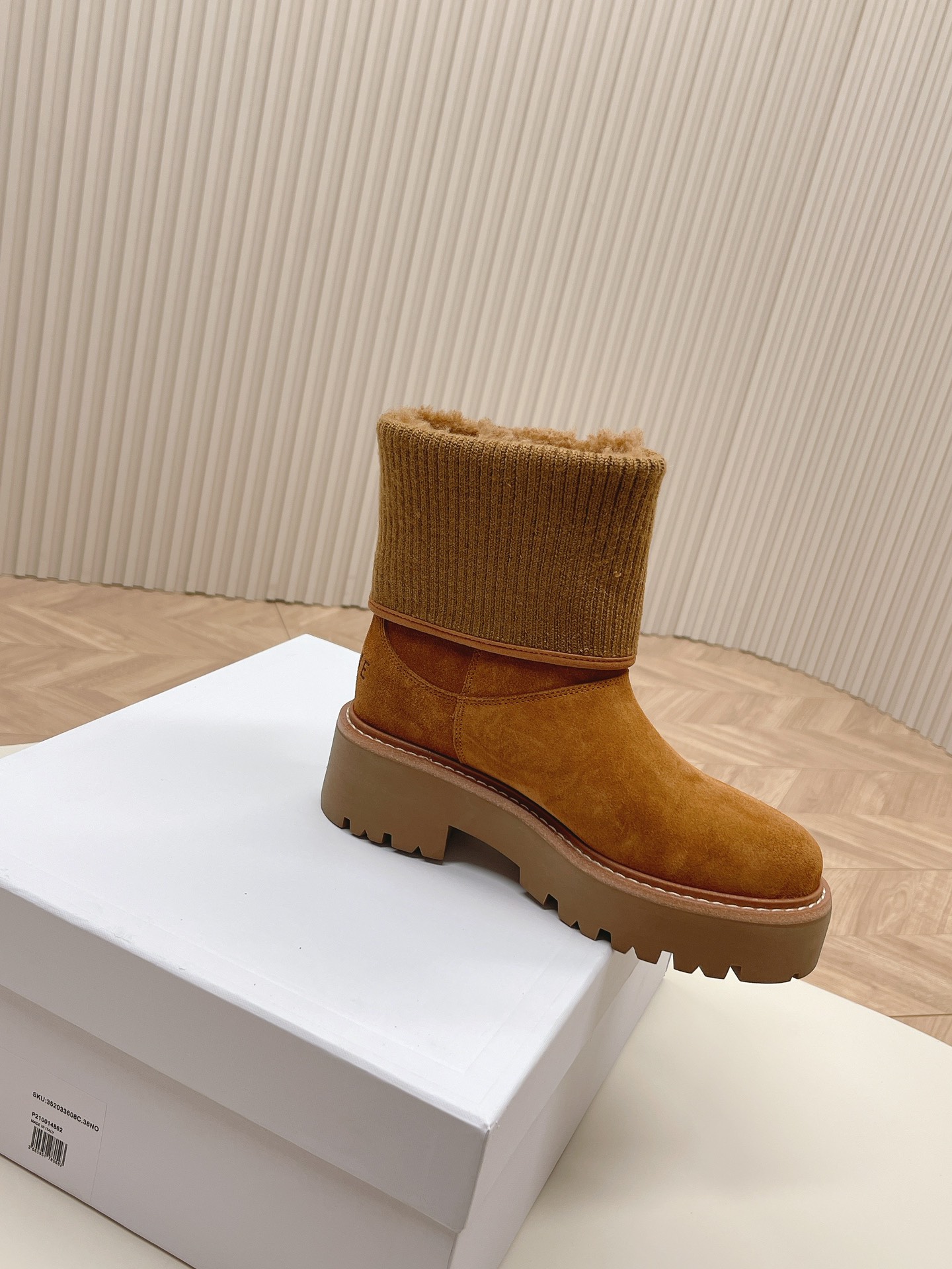 セリーヌ 革靴ｎ級品 ブーツ レディース スノーブーツ  暖かい 冬シューズ 厚底 防寒靴 防寒ブーツ ブラウン_3