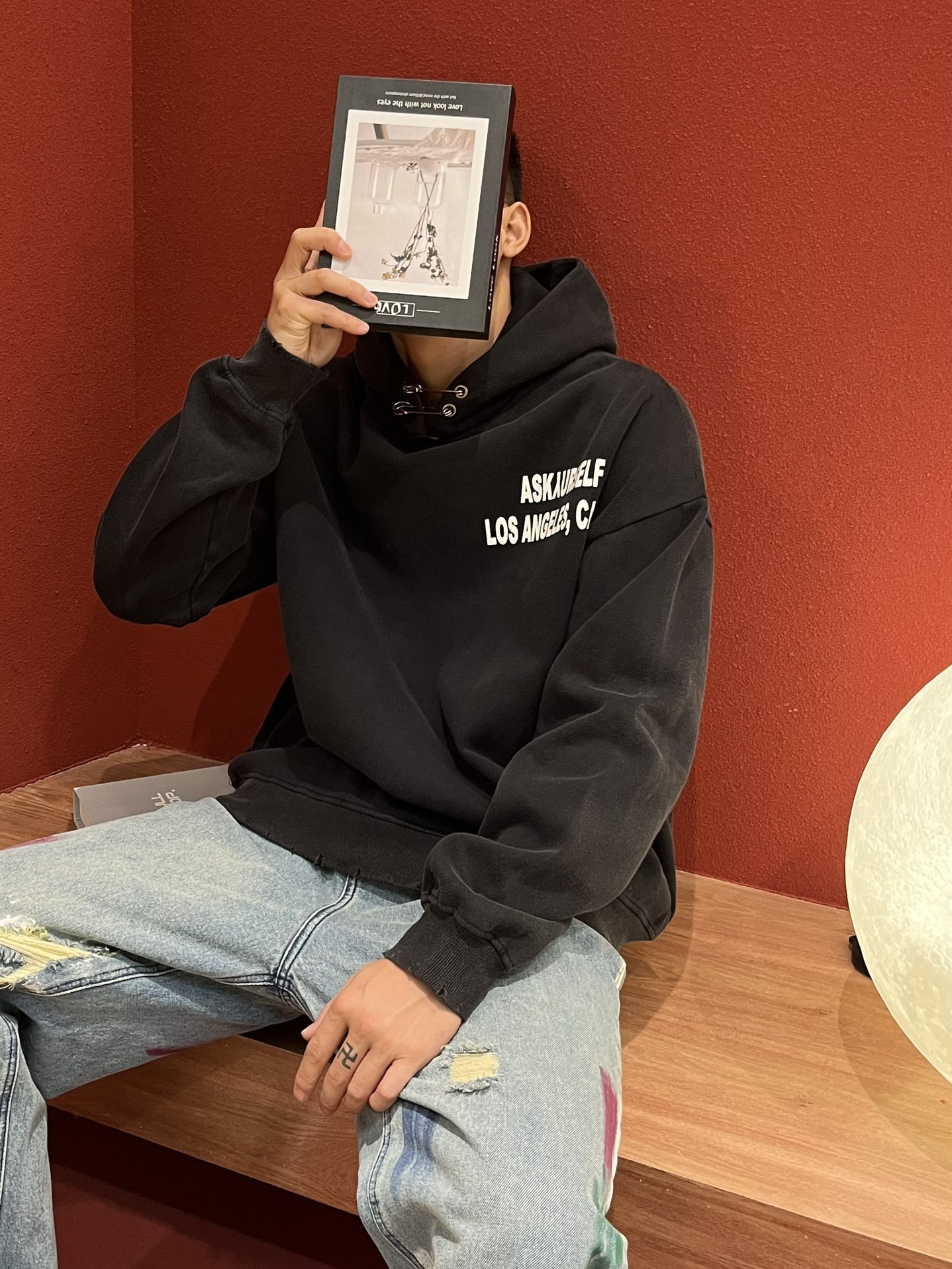 新作入荷格安 パーカーアスカスーパーコピートップス フード付き 男女兼用 犬プリント ファッション ブラック_8