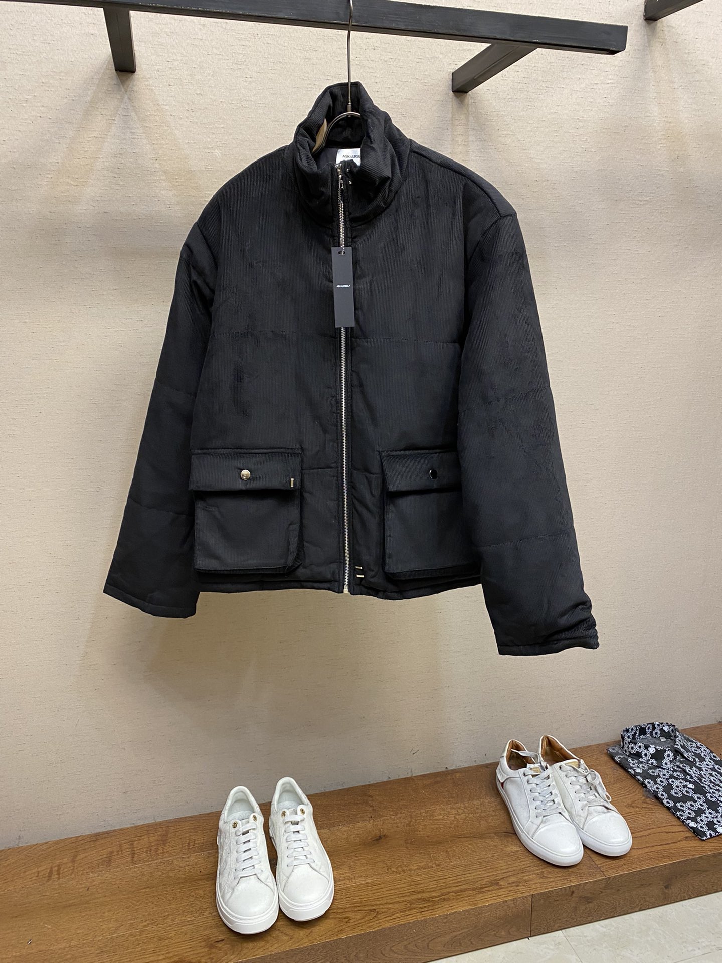 ASKYURSELF アスクユアセルフ 取り扱い店舗ｎ級品 トップス ジャケット コーデュロイコットン 厚い 暖かい アウター ブラック_1
