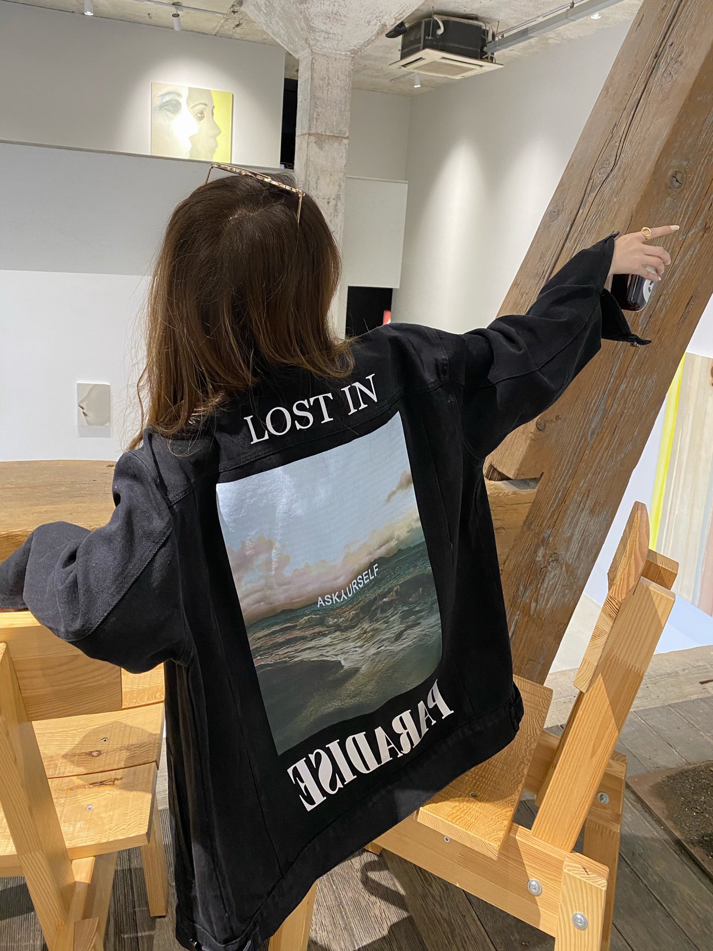 ASKYURSELF ユアセルフとは激安通販 トップス ジャケット アウター デニム 日常服 柔らかい 人気 ブラック_3