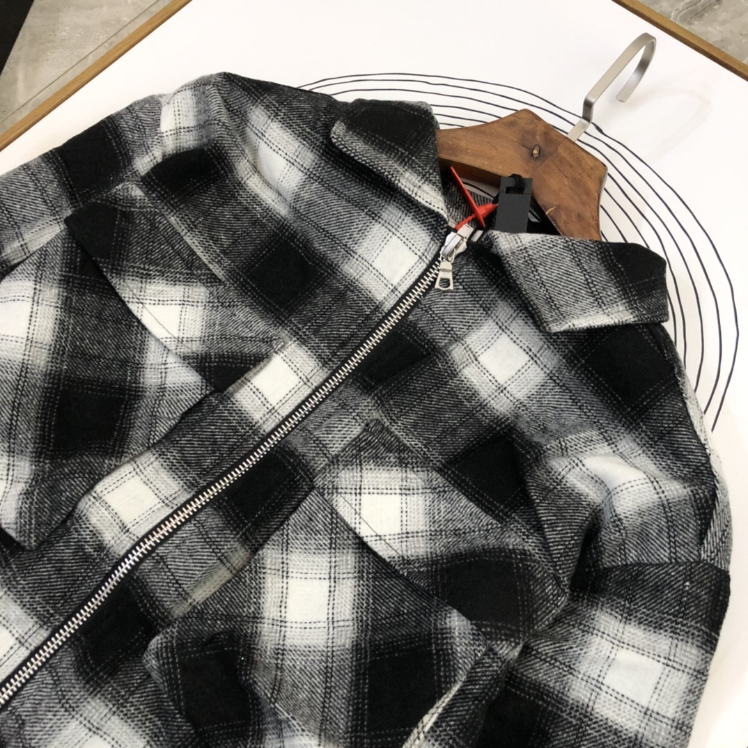 ASKYURSELF アスクユアセルフ 店舗偽物 トップス ジャケット アウター 柔らかい 人気シャツ 格子模様 ブラック_5