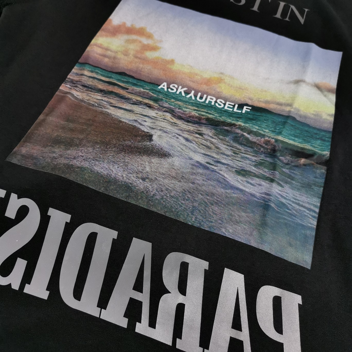 ASKYURSELF 夏服 tシャツ インナー激安通販 トップス 純綿 プリント 柔らかい 半袖 シンプル ファッション ブラック_8